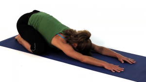child pose - back pain healing yoga
